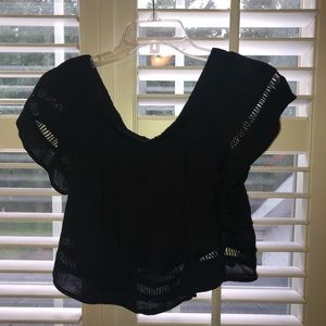 black knit crop top